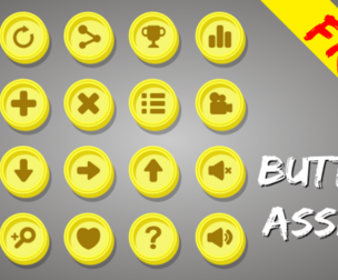 GUI assets - 20 pale yellow Buttons