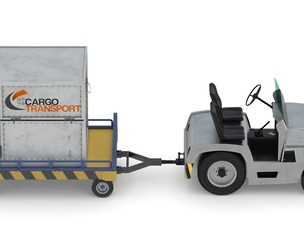 Airport Tug Clark CT30 Carrying Passengers Luggage