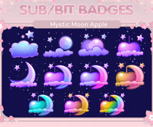 Mystic Moon Apple Twitch Sub Badges