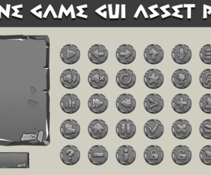 Stone game GUI asset pack