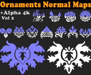 100 Ornaments Normal Maps and Alpha Vol 2