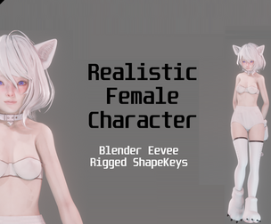 Cat Girl - Realistic Female Character - Blender