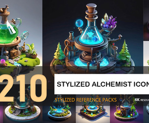 Stylized alchemist icons