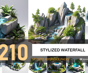 Stylized waterfall