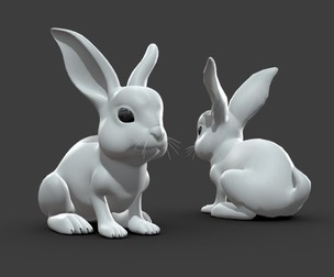 Baby Rabbbit  BaseMesh - Topology + UV Map