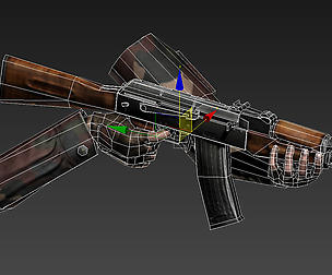 Animated LowPoly Hand and AK-47