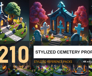 Stylized Cemetery Props
