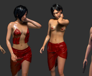 Ada Wong Sexy Wet Dress + New Base Nude