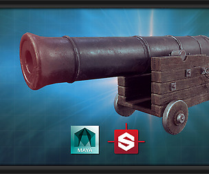 Build and Texture a Cannon with Maya and Substance