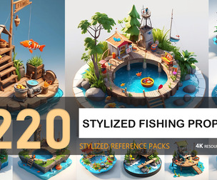 Stylized Fishing Props-4K-Stylized References Pack