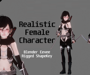 Assassin Girl Realistic Female Character Blender