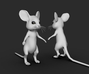 Cute Mouse BaseMesh - Topology + UV Map