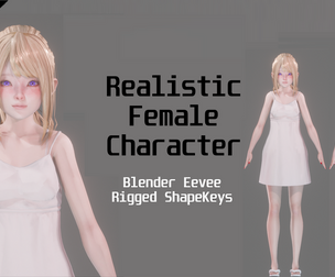 Model 0001 - Realistic Female Character - Blender