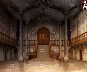 [2D Background] Great hall_evening - "Fantasy06"