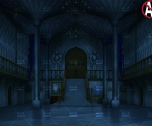 [2D Background] Great hall_night2 - "Fantasy06"