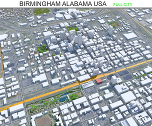Birmingham City Alabama 3D Model  120 km