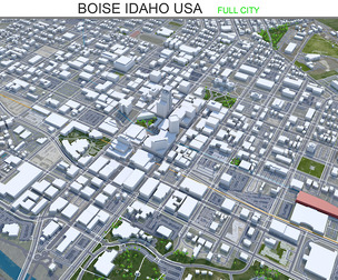 Boise City Idaho 3D Model 40km