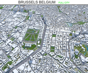 Brussels City Belgium 3D model 50km