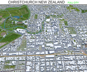 Christchurch City New Zealand 3D Model