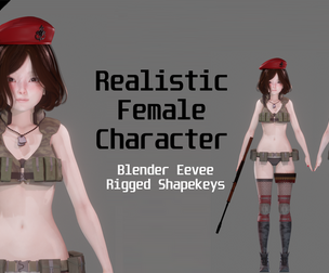Soldier Agent Realistic Female Character - Blender