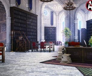 [2D Background] Library_daytime - "Fantasy06"