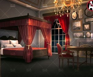 [2D Background] Castle room_night - "Fantasy06"