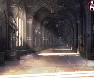 [2D Background] Hallway_evening - "Fantasy06"