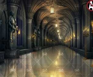 [2D Background] Hallway_night - "Fantasy06"
