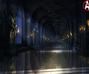 [2D Background] Hallway_night2 - "Fantasy06"