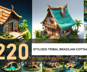Stylized Tribal Brazilian Cottage