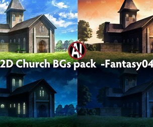 2D Church Backgrounds pack -Fantasy04