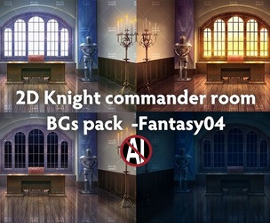 2D Commander room Backgrounds pack -Fantasy04