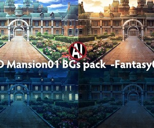 2D Mansion01 Backgrounds pack -Fantasy04