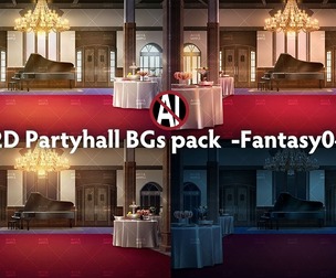 2D Partyhall Backgrounds pack -Fantasy04
