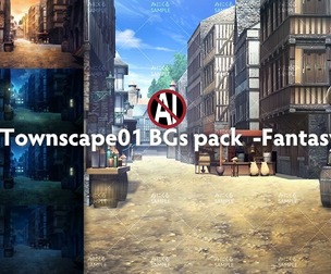 2D Townscape01 Backgrounds pack -Fantasy04