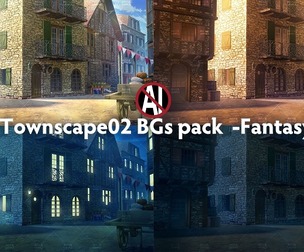 2D Townscape02 Backgrounds pack -Fantasy04
