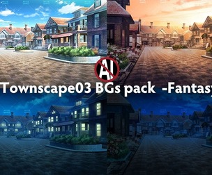 2D Townscape03 Backgrounds pack -Fantasy04