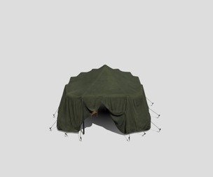 Traveler's Tent with props Game Ready
