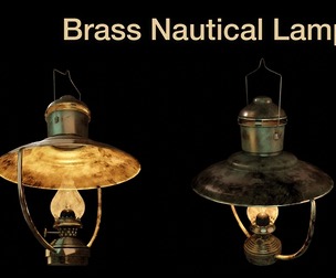 Brass Nautical Hanging Oil Lamp