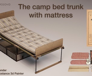 The camp bed trunk with mattress