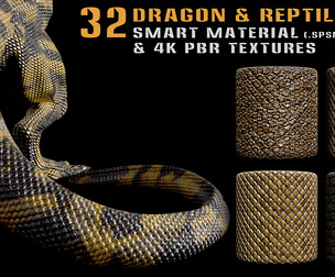 32 Dragon & Reptile Skin Smart Material+PBR-Vol16