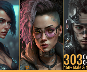 303 Cyberpunk Character portraits