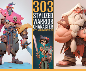 303 Stylized Warrior Character VOL23