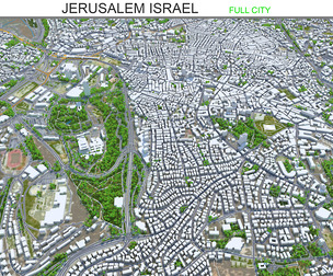 Jerusalem Israel City 3D Model 60km