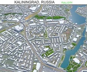 Kaliningrad city Russia 3d model 40km