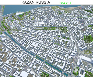 Kazan city Russia 3d model  70km