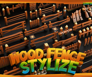 50 Wood Fence Stylize - Lowpoly -UnrealEngine 5.3