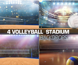 4 Volleyball Stadium Backdrops, Empty area