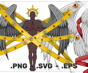 Vector Design Angel With Celestial Hoops
