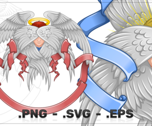Vector Design Of Seraph Angelica With Ribbon
